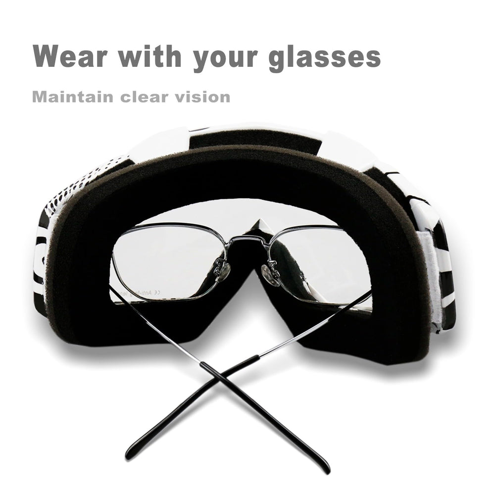 NENKI goggles fitted with a motocross helmet showing compatibility