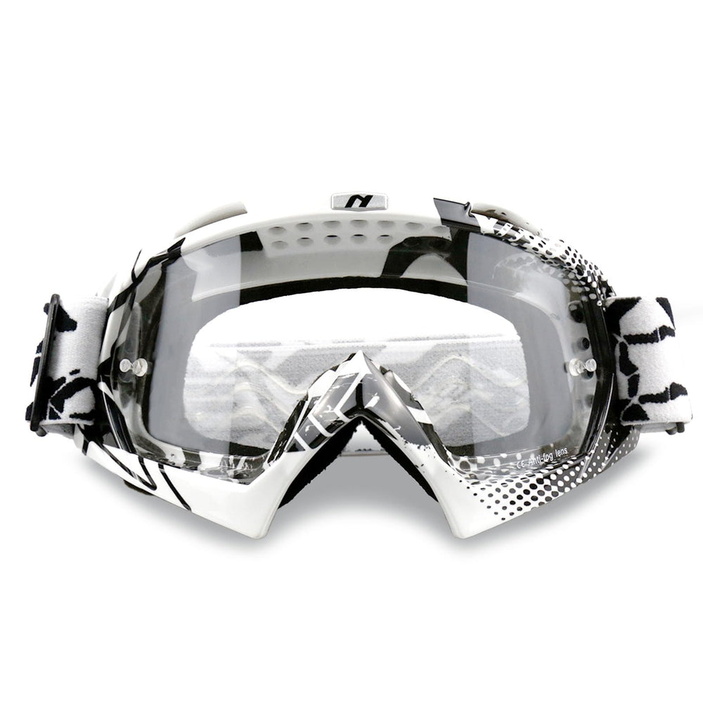 NENKI front view of goggles showing full frame and clear lens benefit