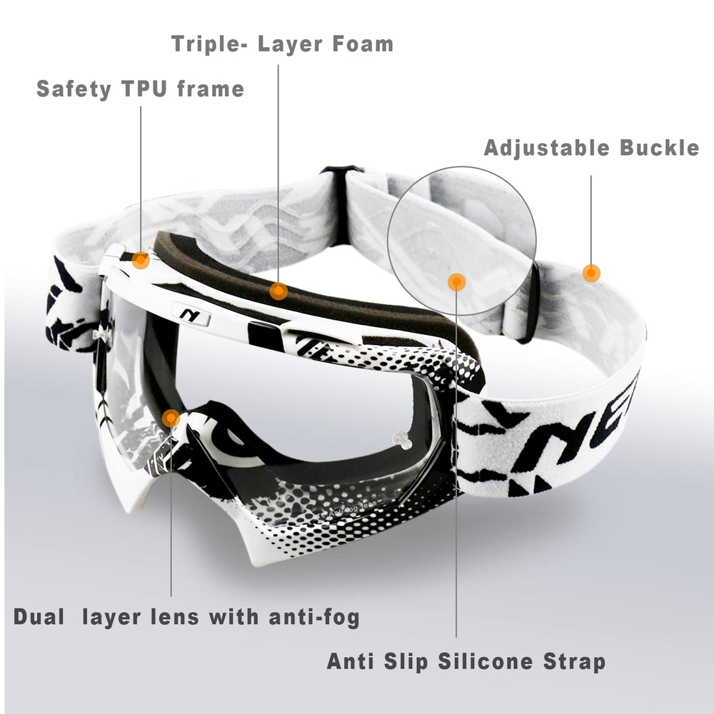 NENKI clear lens detail highlighting UV400 protection and clarity