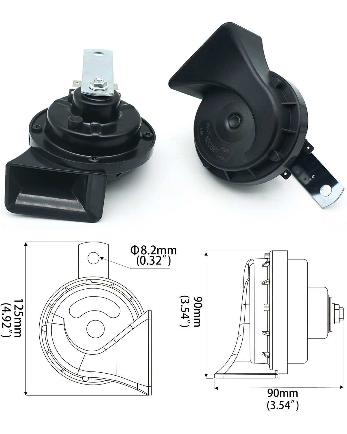 NEOGET horn installed on vehicle driving on road demonstrating improved audibility