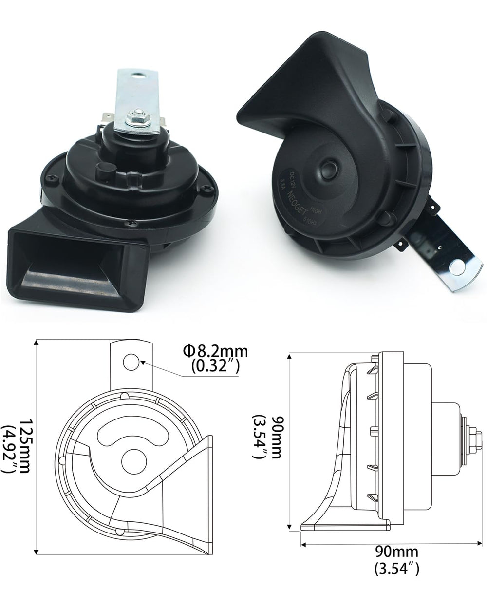NEOGET horn installed on vehicle driving on road demonstrating improved audibility