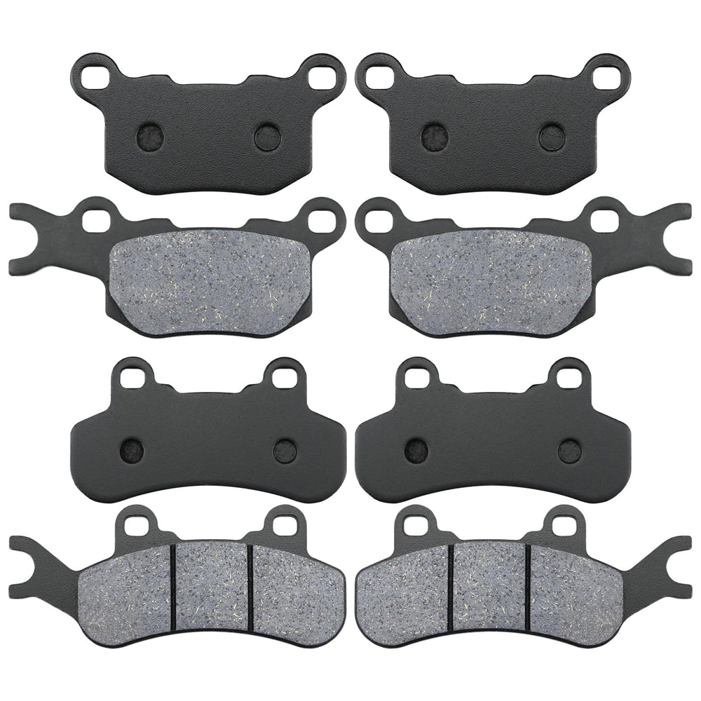 Neomech front and rear brake pads package view showing complete kit benefit fitment