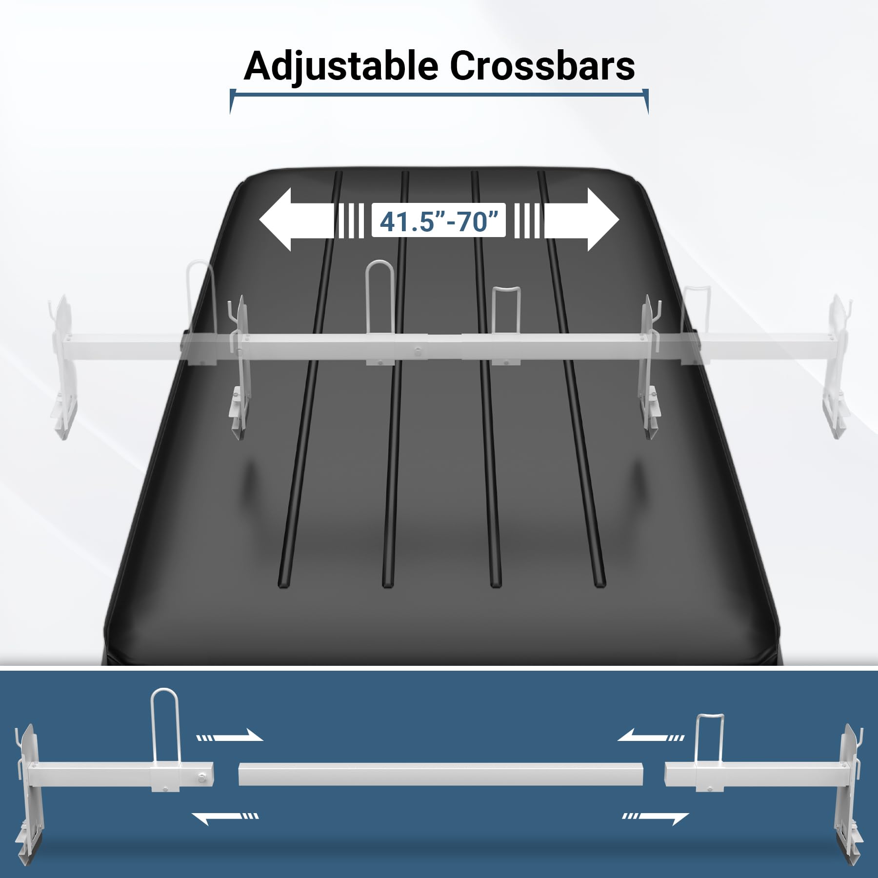 Neorexon rack on van showing scale and full-size cargo-van compatibility
