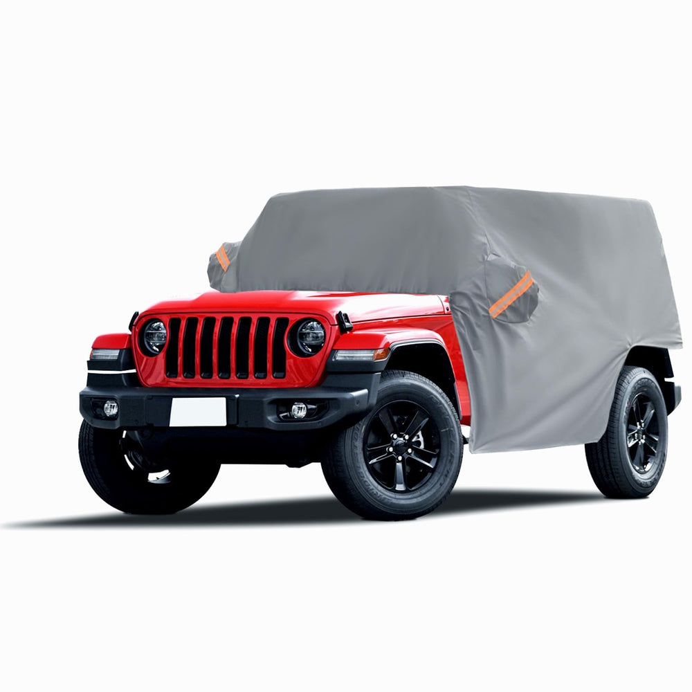 NEVERLAND front view of half cab cover showing snug fit and protection