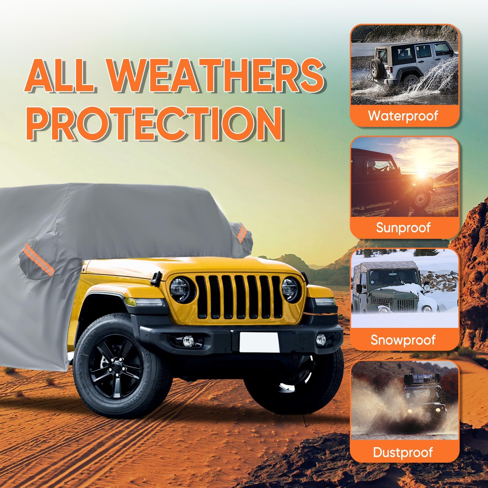 NEVERLAND installed cover on Jeep in driveway showing everyday use