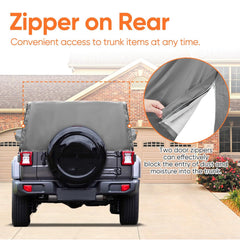 NEVERLAND close view of rear trunk zipper for easy cargo access