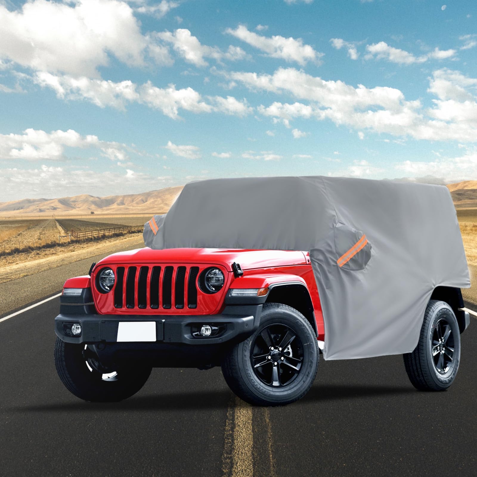 NEVERLAND cover next to Jeep for scale demonstrating coverage area