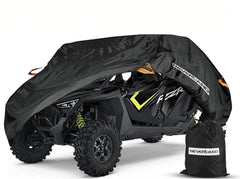 NEVERLAND front view of fitted UTV cover showing complete protection benefit