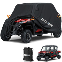 NEVERLAND cover front view protecting UTV outdoors with full-weather protection