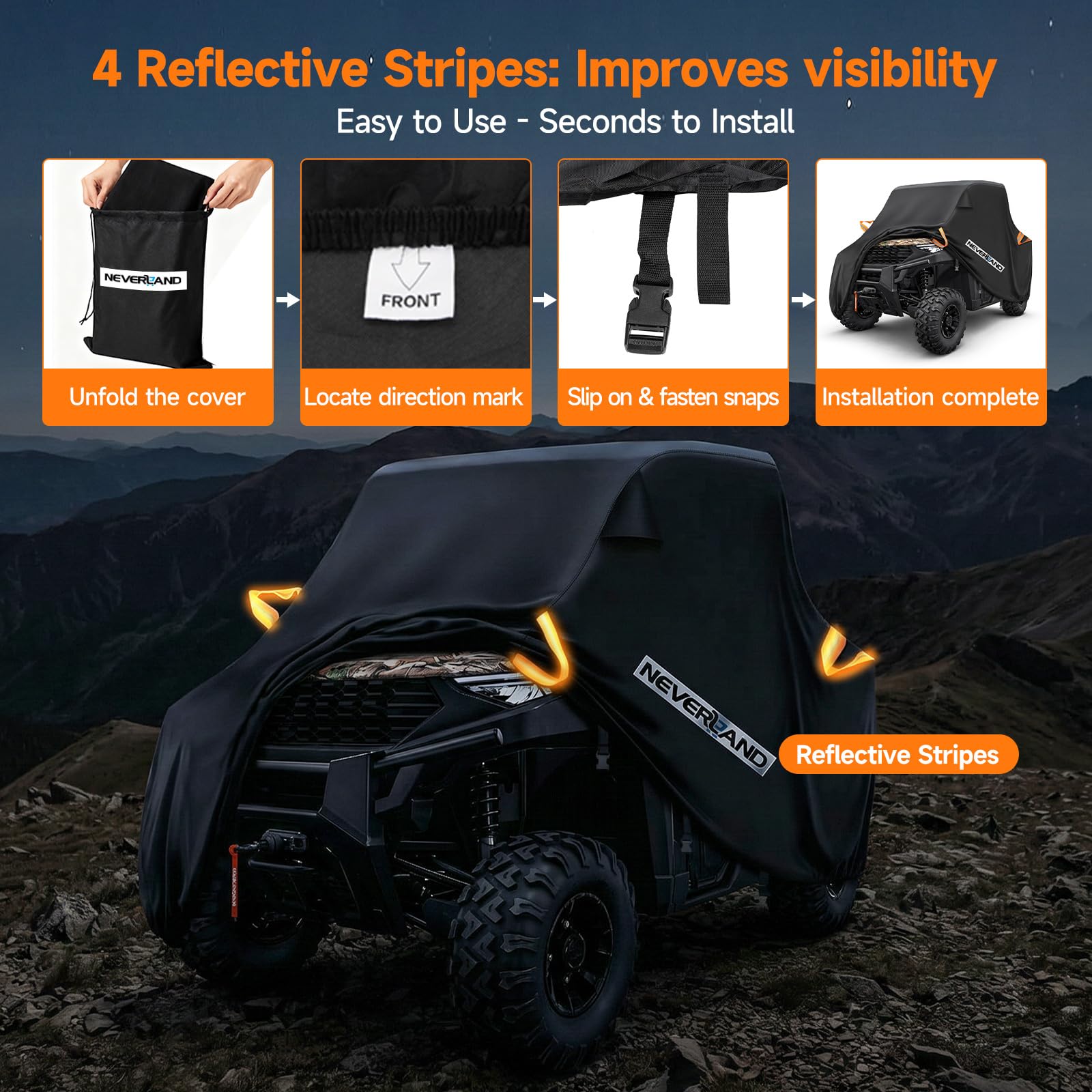 NEVERLAND cover on parked UTV for outdoor protection benefit
