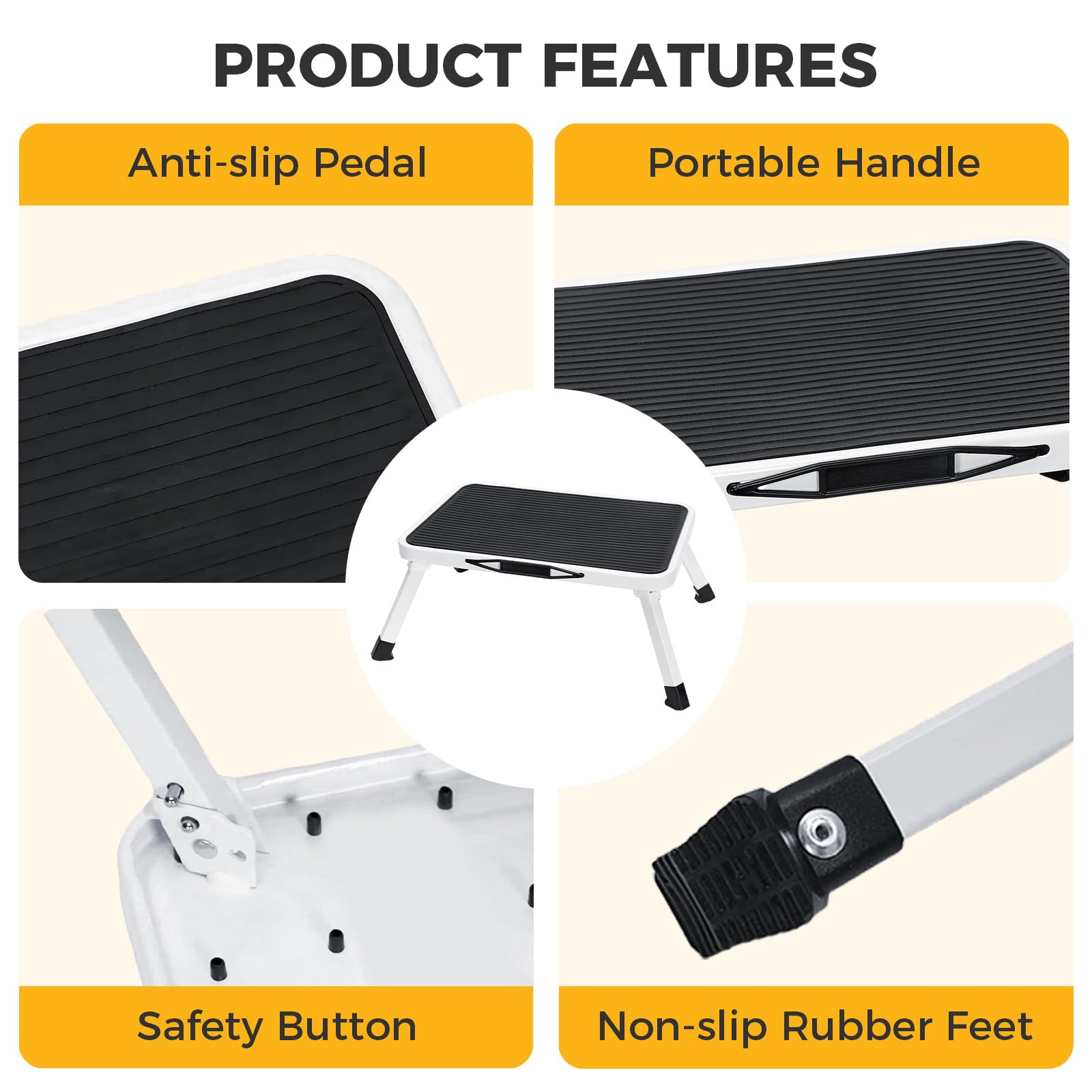 NEWBULIG close-up of textured platform offering non-slip footing and secure standing
