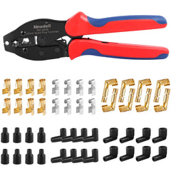 Newdeli ratchet crimping tool and 24 terminals showing kit convenience