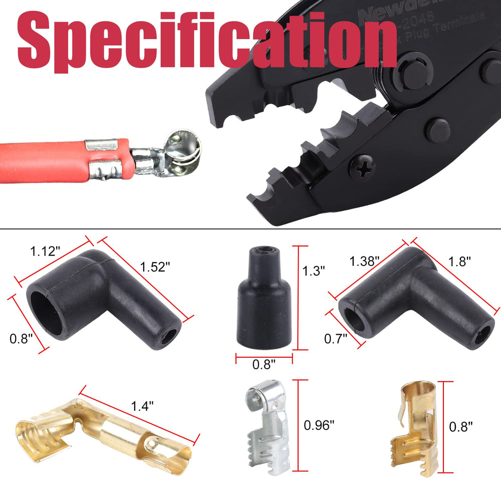 Newdeli brass 180°, 90° and straight terminals for reliable contacts