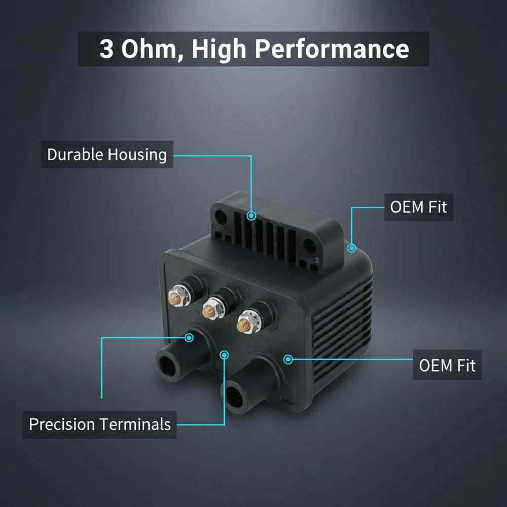 NEWHOW coil top tower closeup showing terminal and improved spark delivery benefit