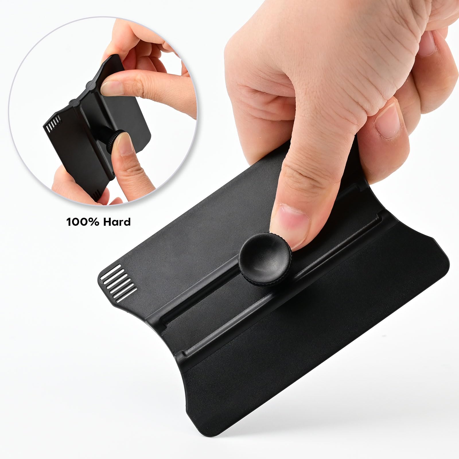 NEWISHTOOL squeegee with handle attached demonstrating grip and improved control