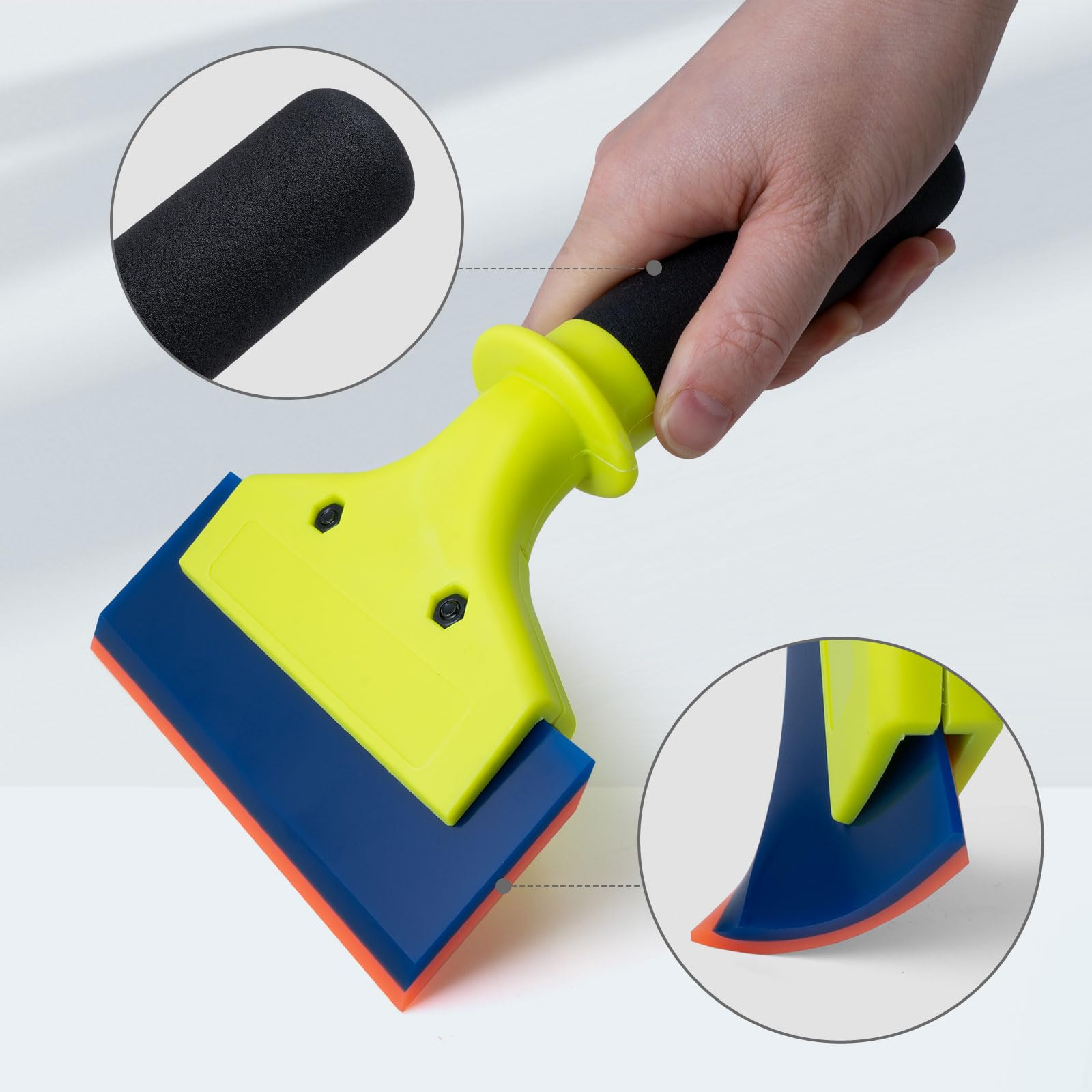 NEWISHTOOL handle grip detail highlighting non-slip sleeve for steady control in wet conditions