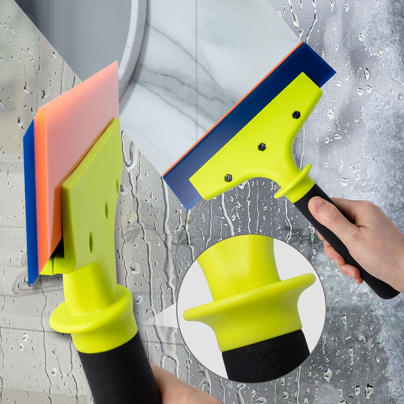 NEWISHTOOL nylon handle with rubber sleeve showing non-slip grip advantage