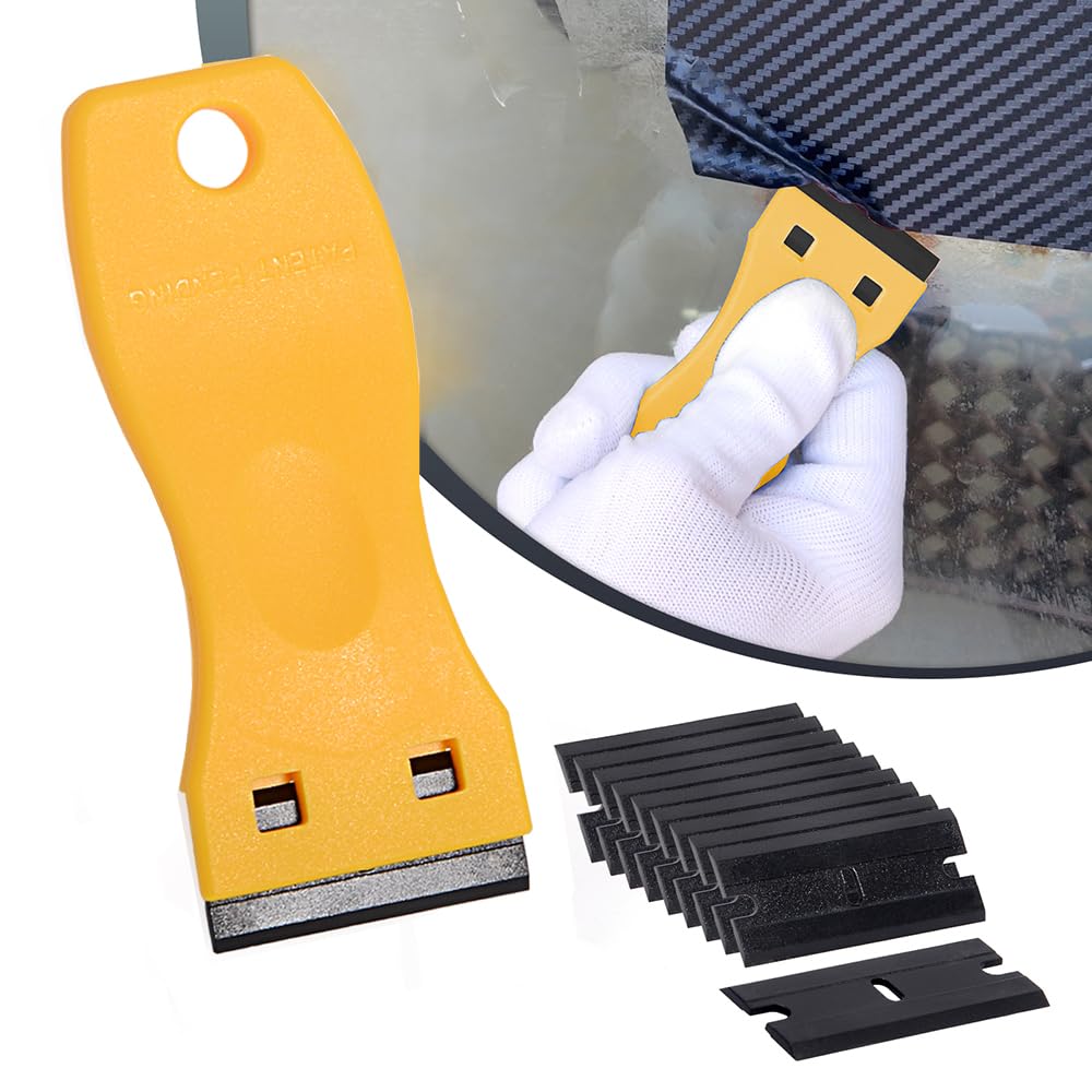 NEWISHTOOL plastic scraper close-up showing scratch-free film removal