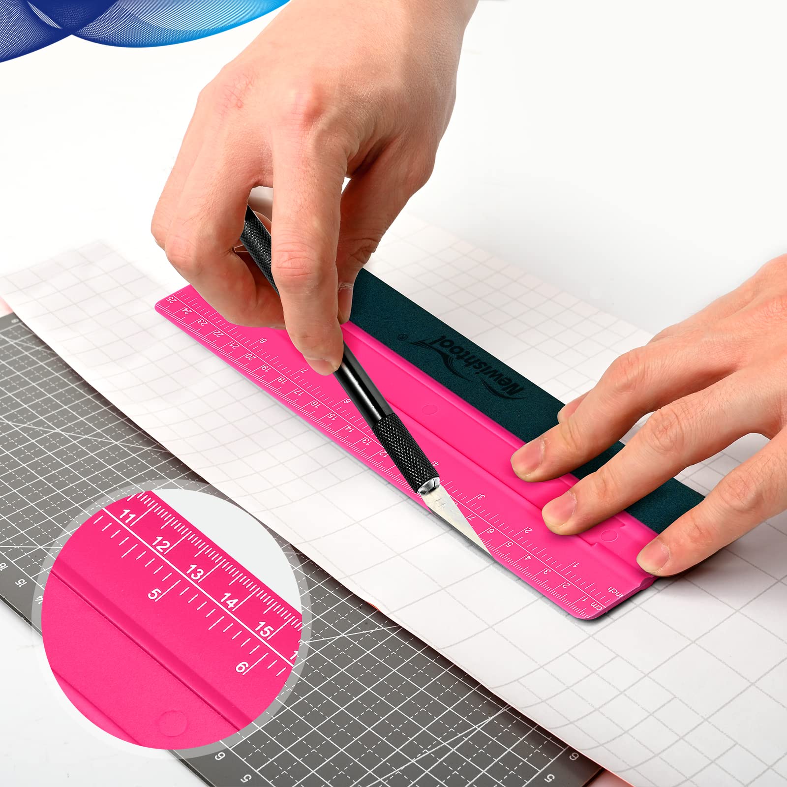 NEWISHTOOL close-up of microfiber felt edge protecting film from scratches