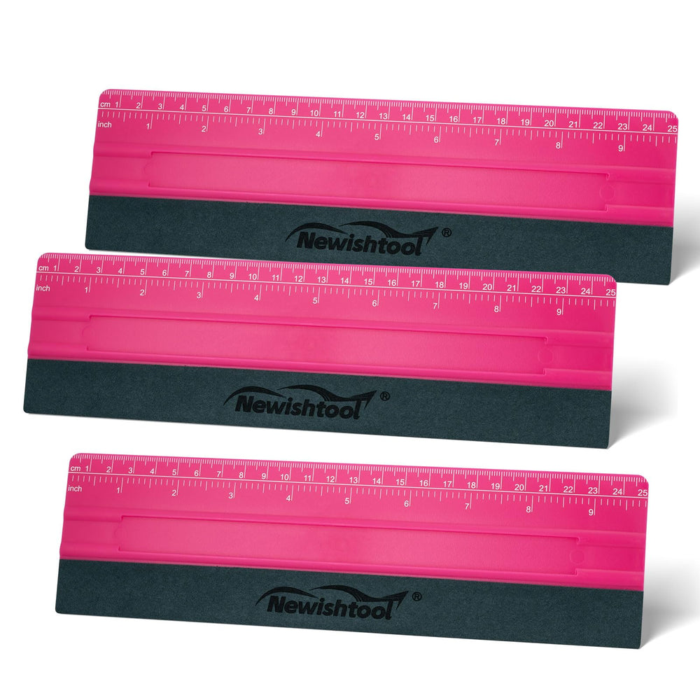 NEWISHTOOL front view showing bright rose squeegee and shape for quick identification