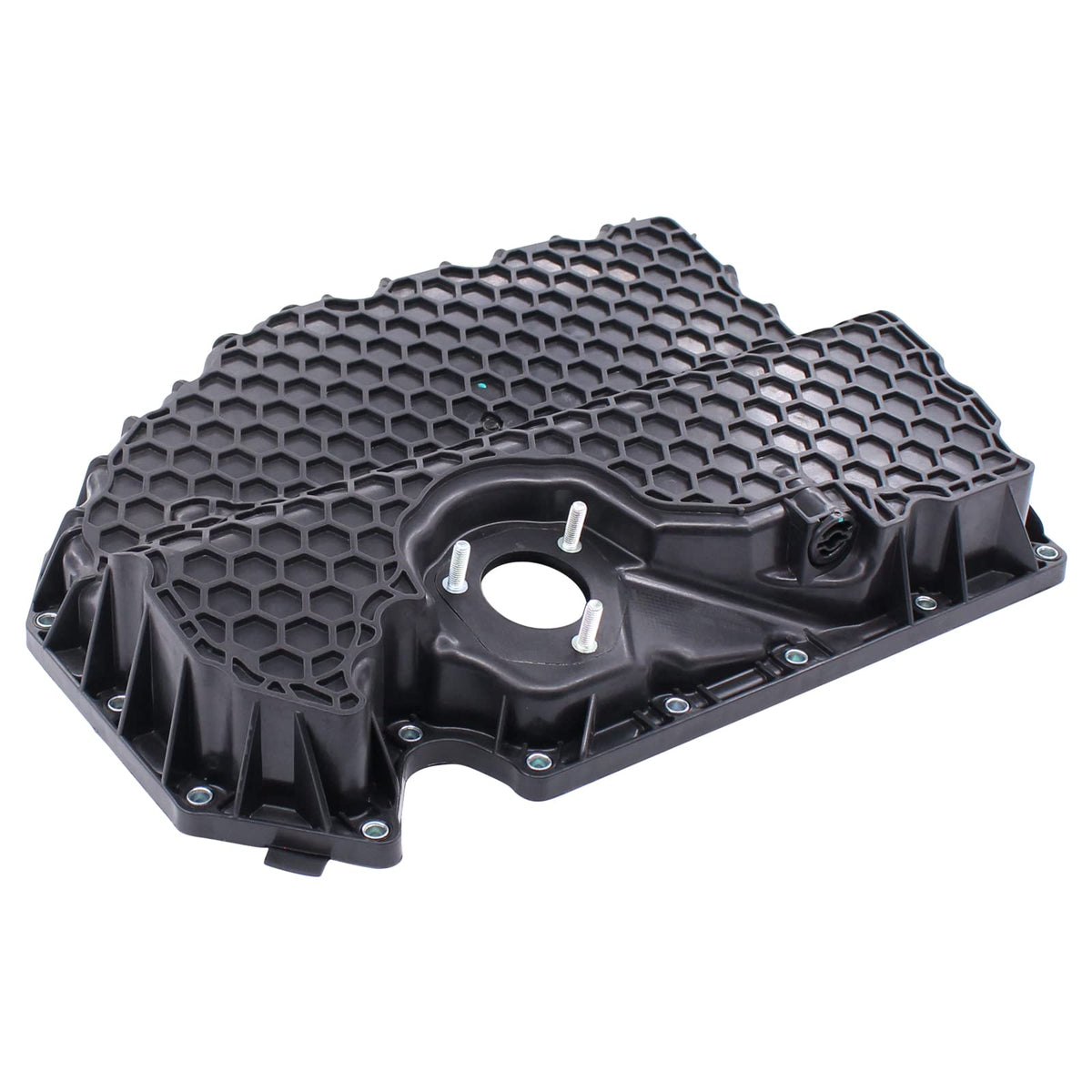 NewYall lower oil pan front view showing full shape and bolt pattern, ensures correct fit