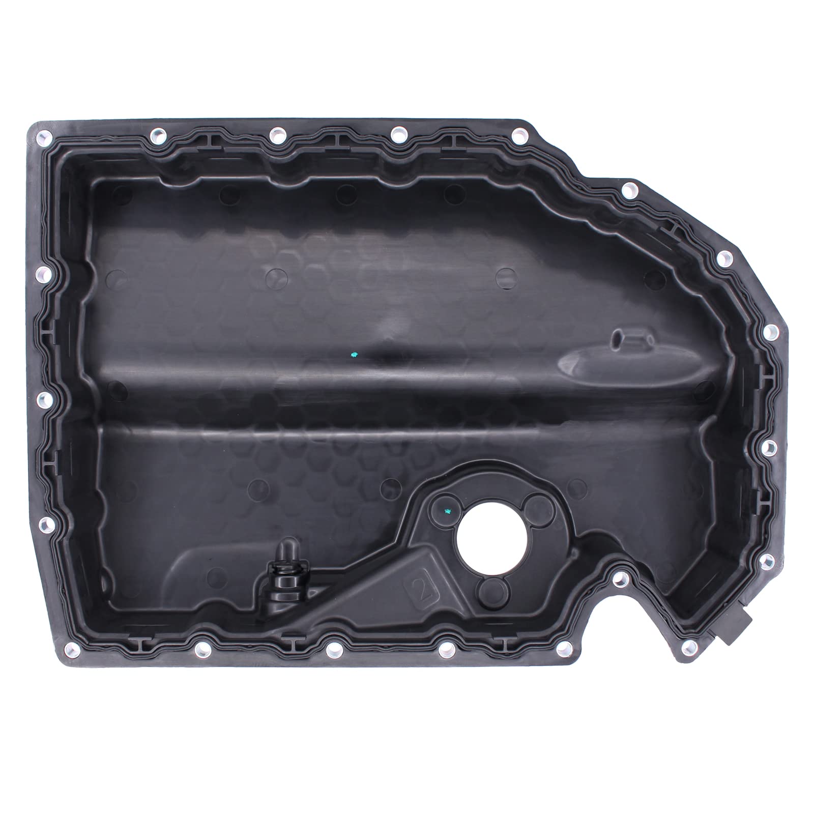 NewYall oil pan installed under Volkswagen Golf, demonstrates correct clearance and fitment