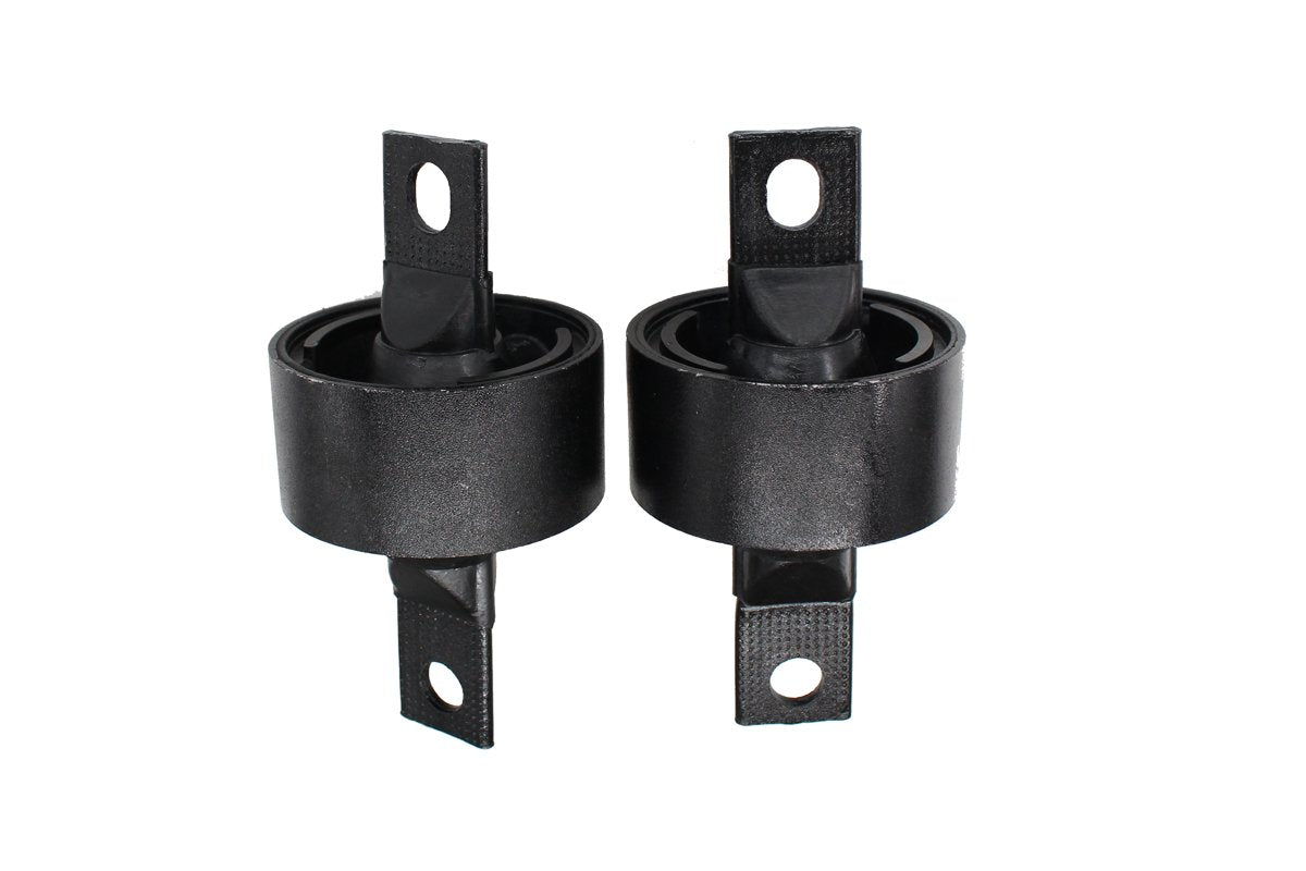 NewYall rear lower trailing arm bushings front packaging showing parts and labels benefits fitment