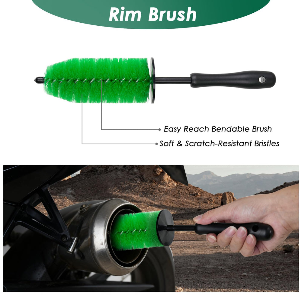 NexaBrush detailing brush trio showing stainless brass and nylon for tight areas