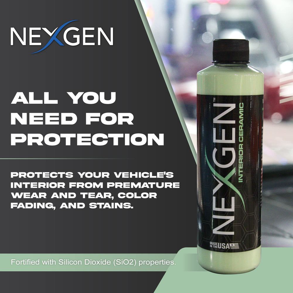 Nexgen being applied to a leather driver seat for easy maintenance