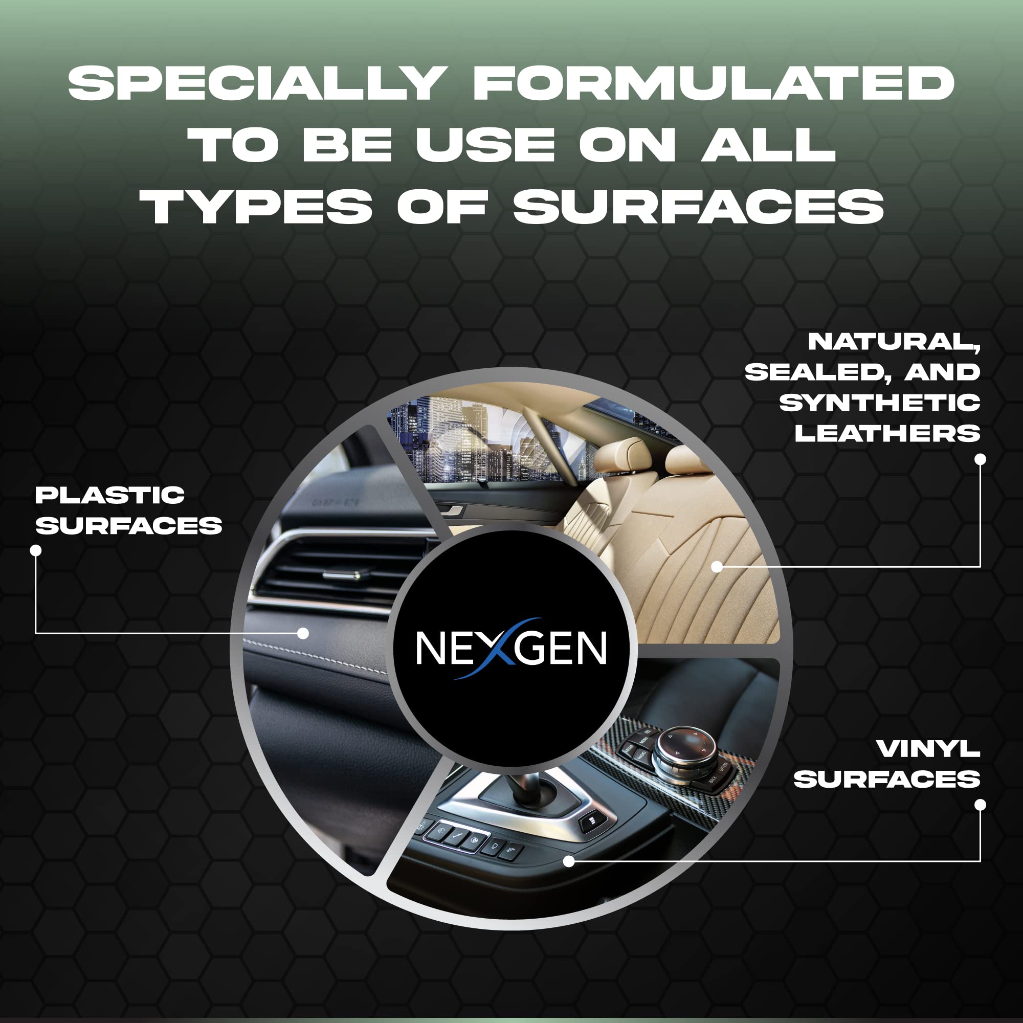Nexgen label close-up showing directions and SiO2 protection benefits