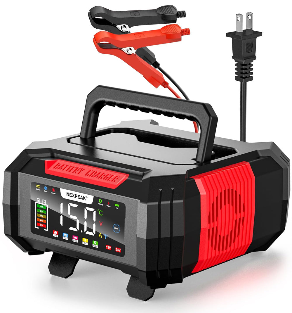 NEXPEAK front panel color LCD showing charge status and clear readout