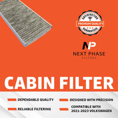 NEXT PHASE FILTERS detailed view of activated carbon layer showing odor control benefit