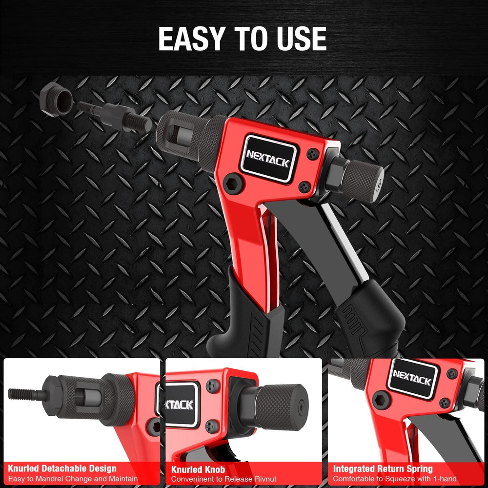 NEXTACK handle grip and aluminum body close-up highlighting durable construction