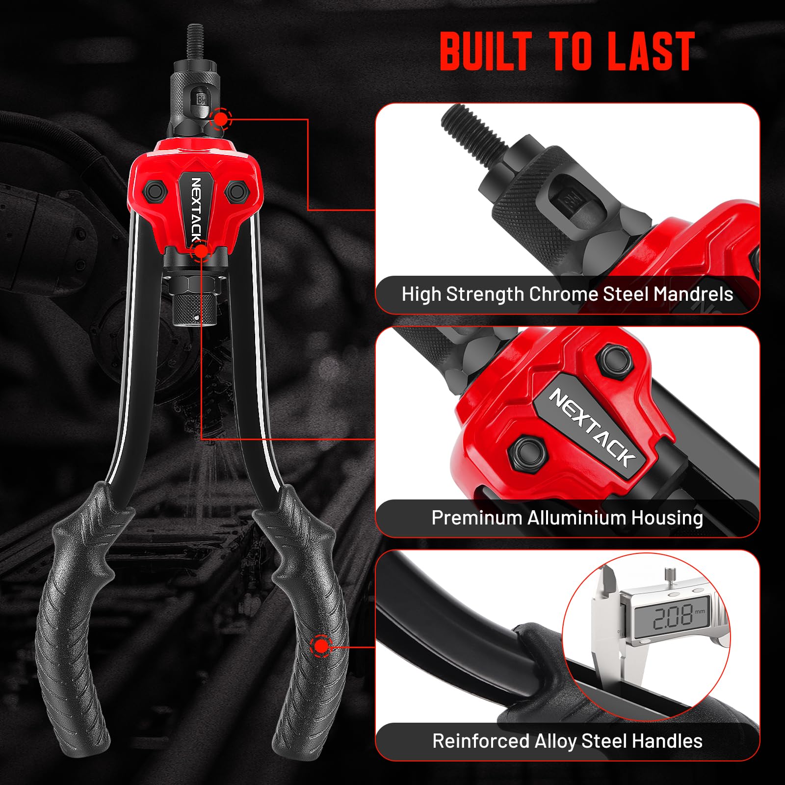 NEXTACK step drill and 120 nutserts displayed to show included hole preparation tools