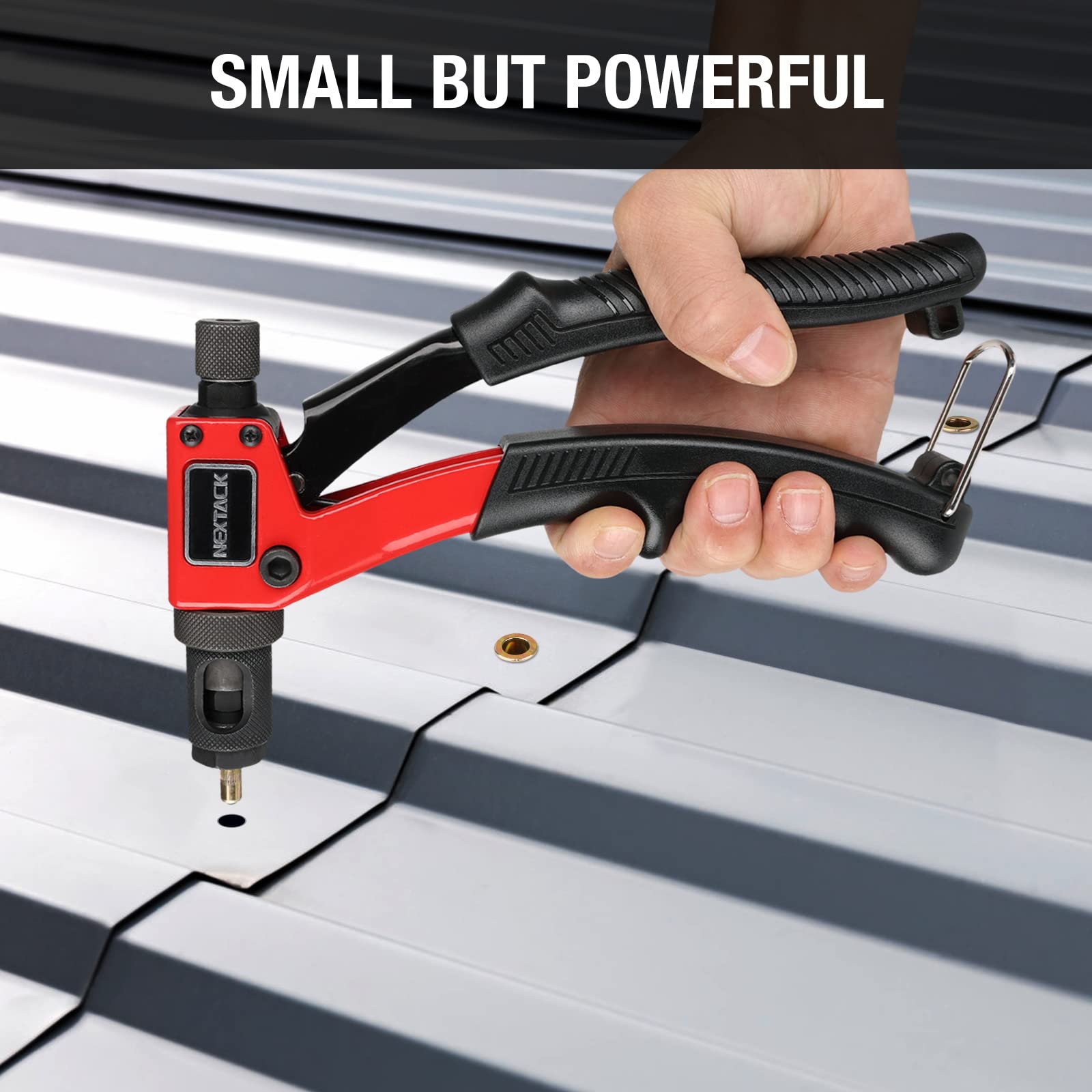 NEXTACK tool being used in a narrow corner demonstrating low-clearance access