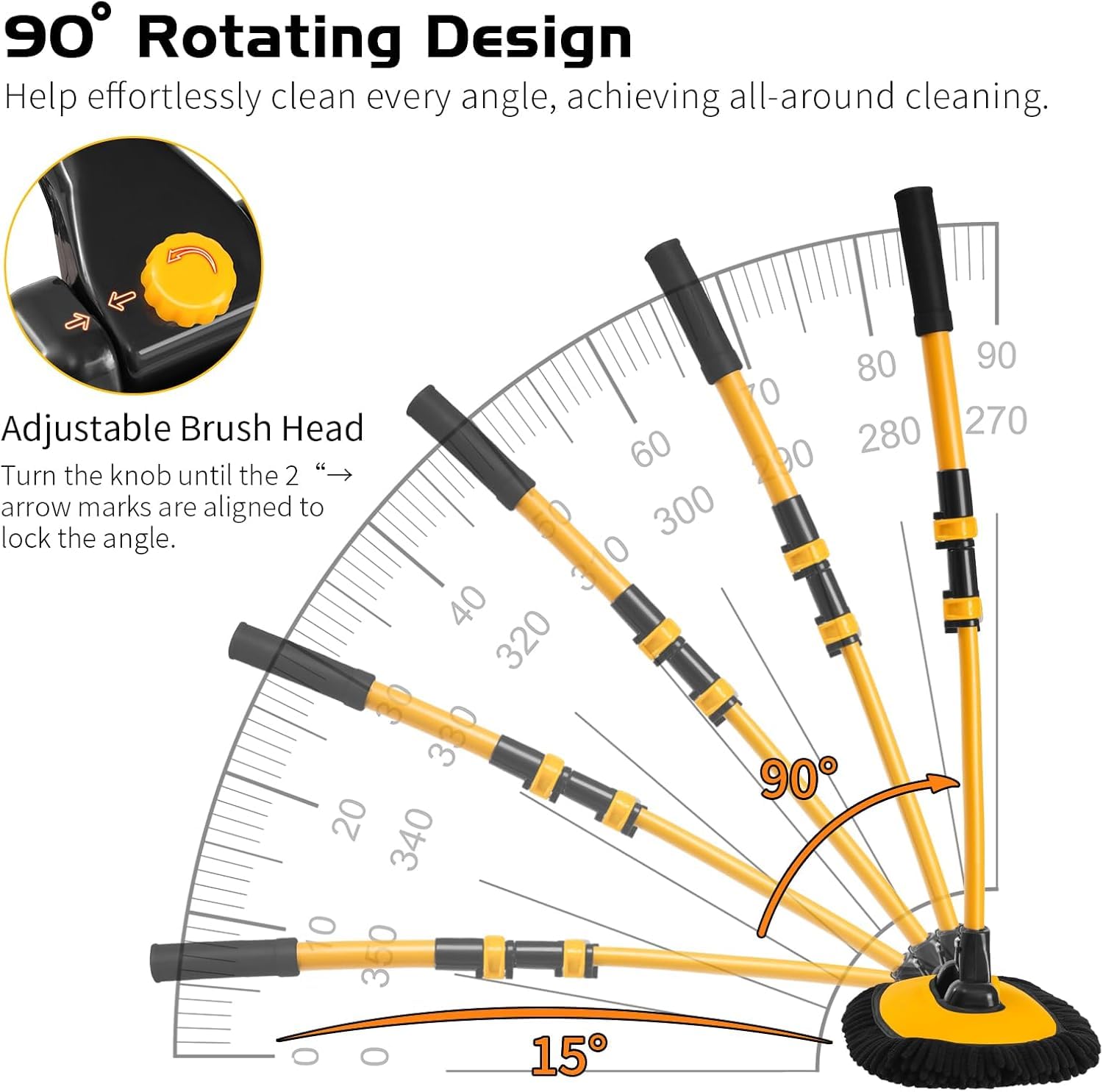 NEZENO extended pole in use cleaning an SUV roof with improved reach