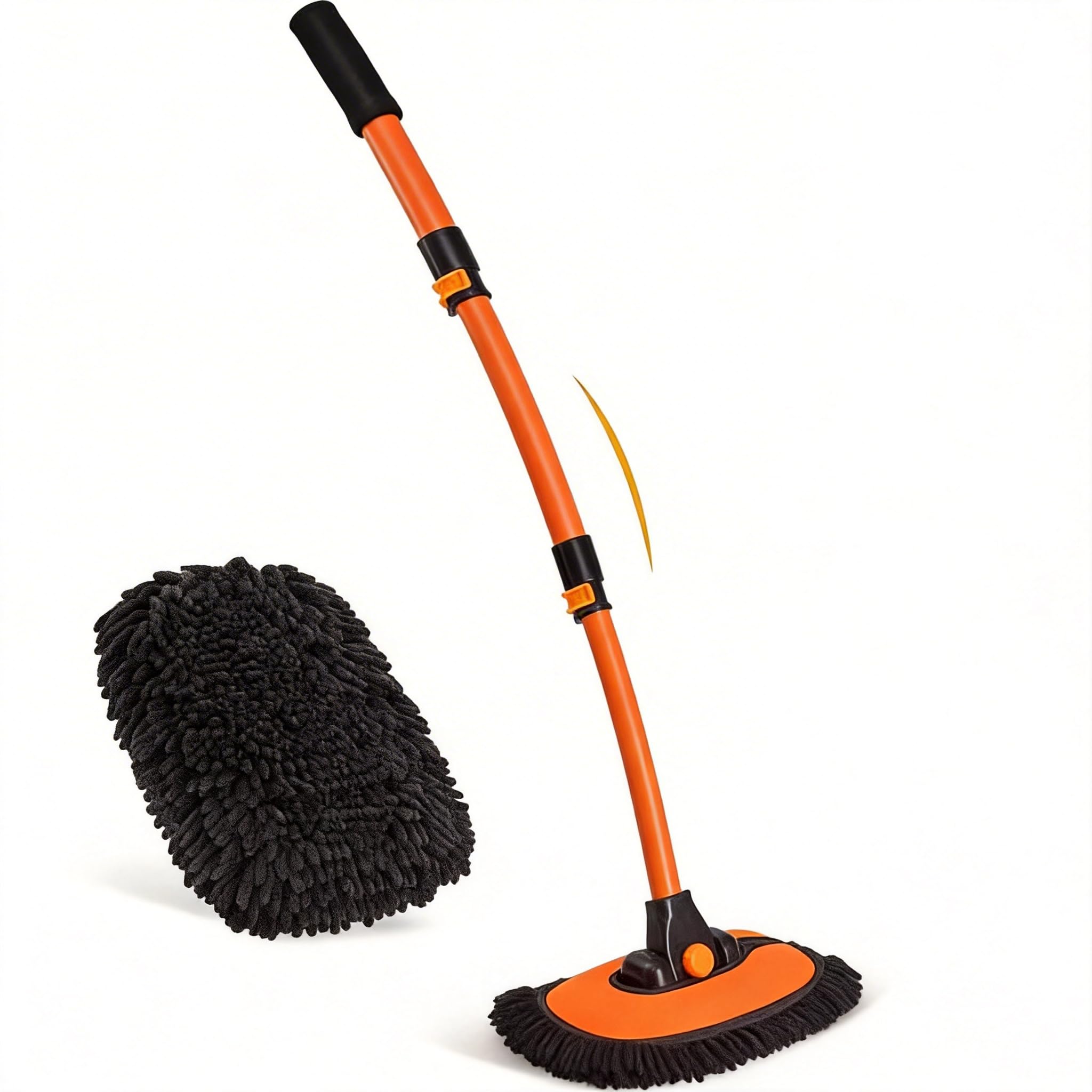 NEZENO front view of orange car wash brush highlighting packaging and contents for quick identification