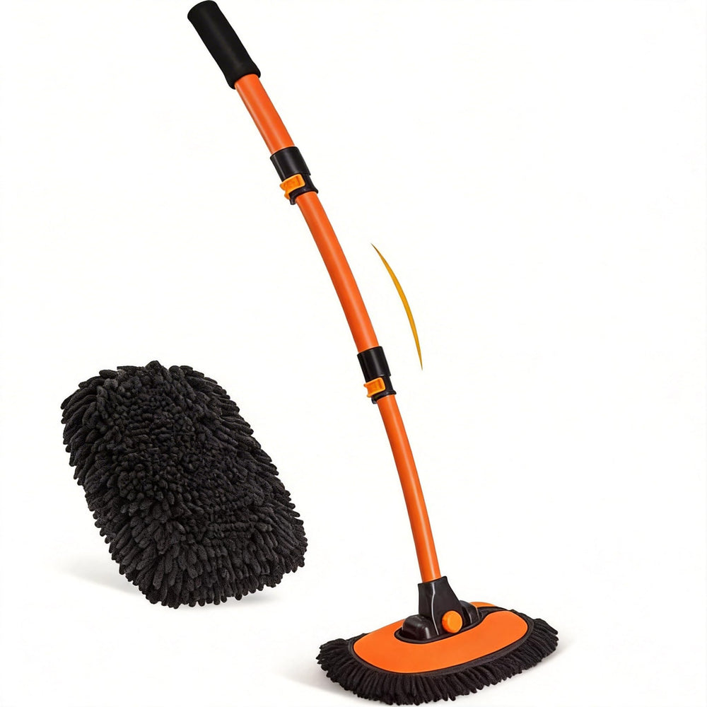 NEZENO front view of orange car wash brush highlighting packaging and contents for quick identification