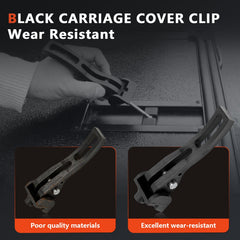 NFSpeeding clamps installed on truck bed securing cover for road stability