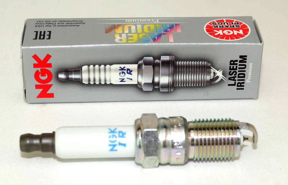 NGK close-up of iridium electrode highlighting durable fine‑tip design