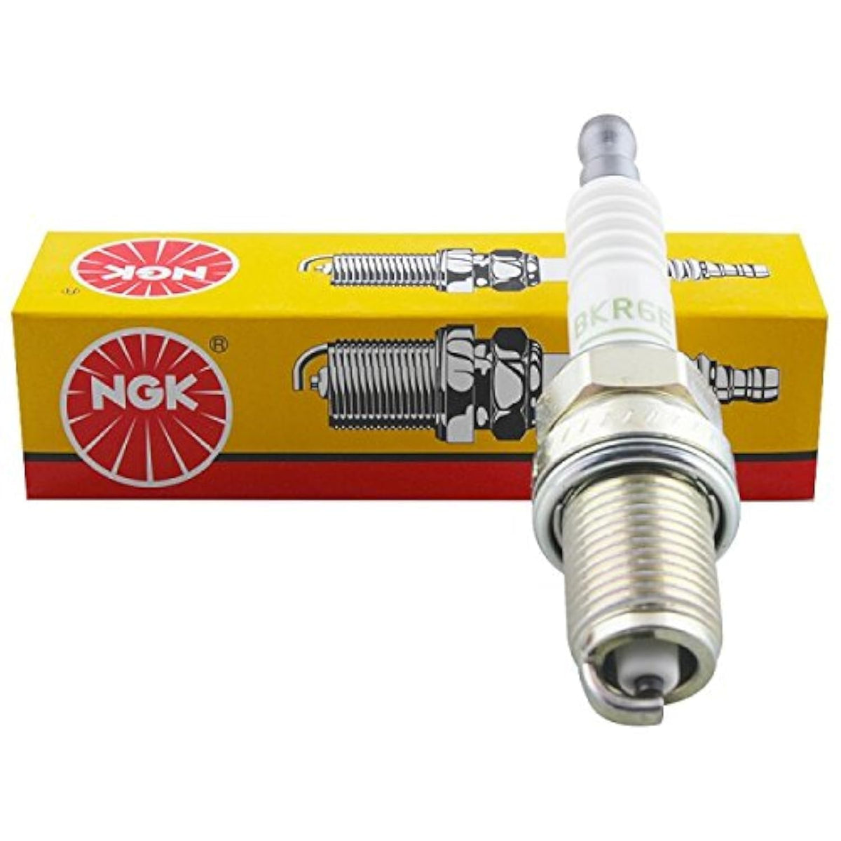 NGK BKR6E front packaging showing OEM label and part number for reliable identification
