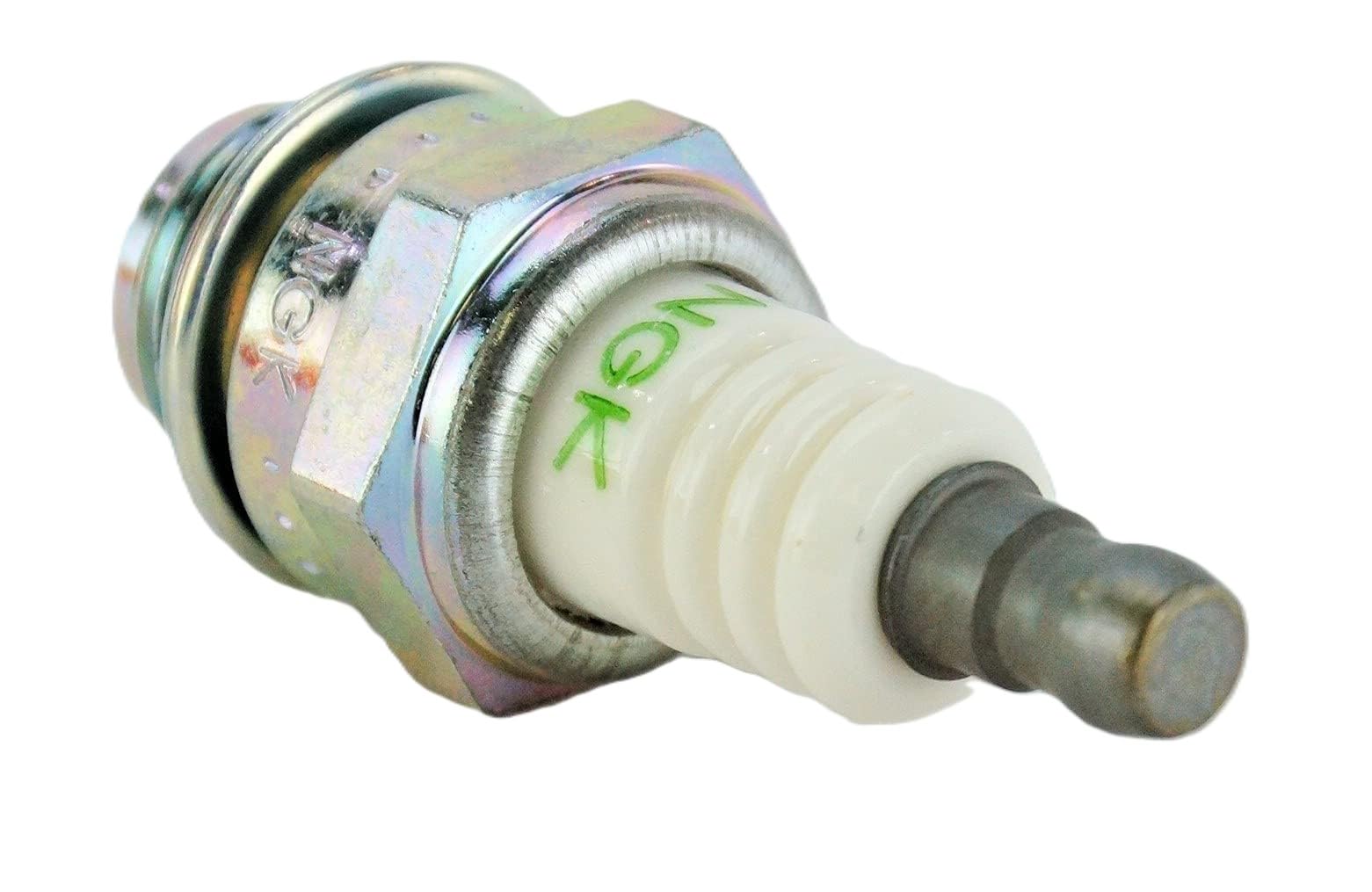 NGK BPM8Y ceramic ribs close-up preventing flashover and improving safety