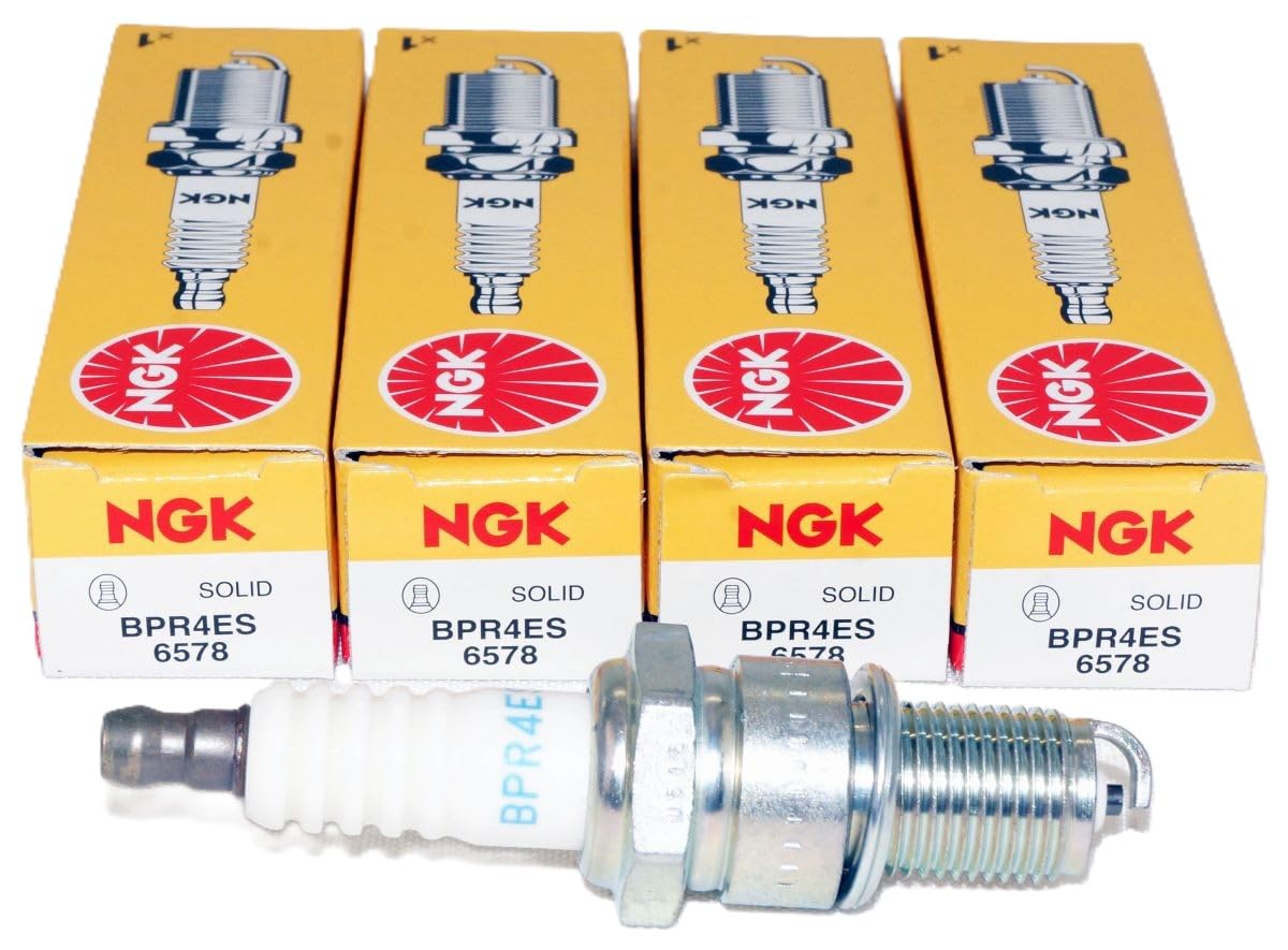 NGK BPR4ES front packaging showing four plugs and part number, dependable replacement