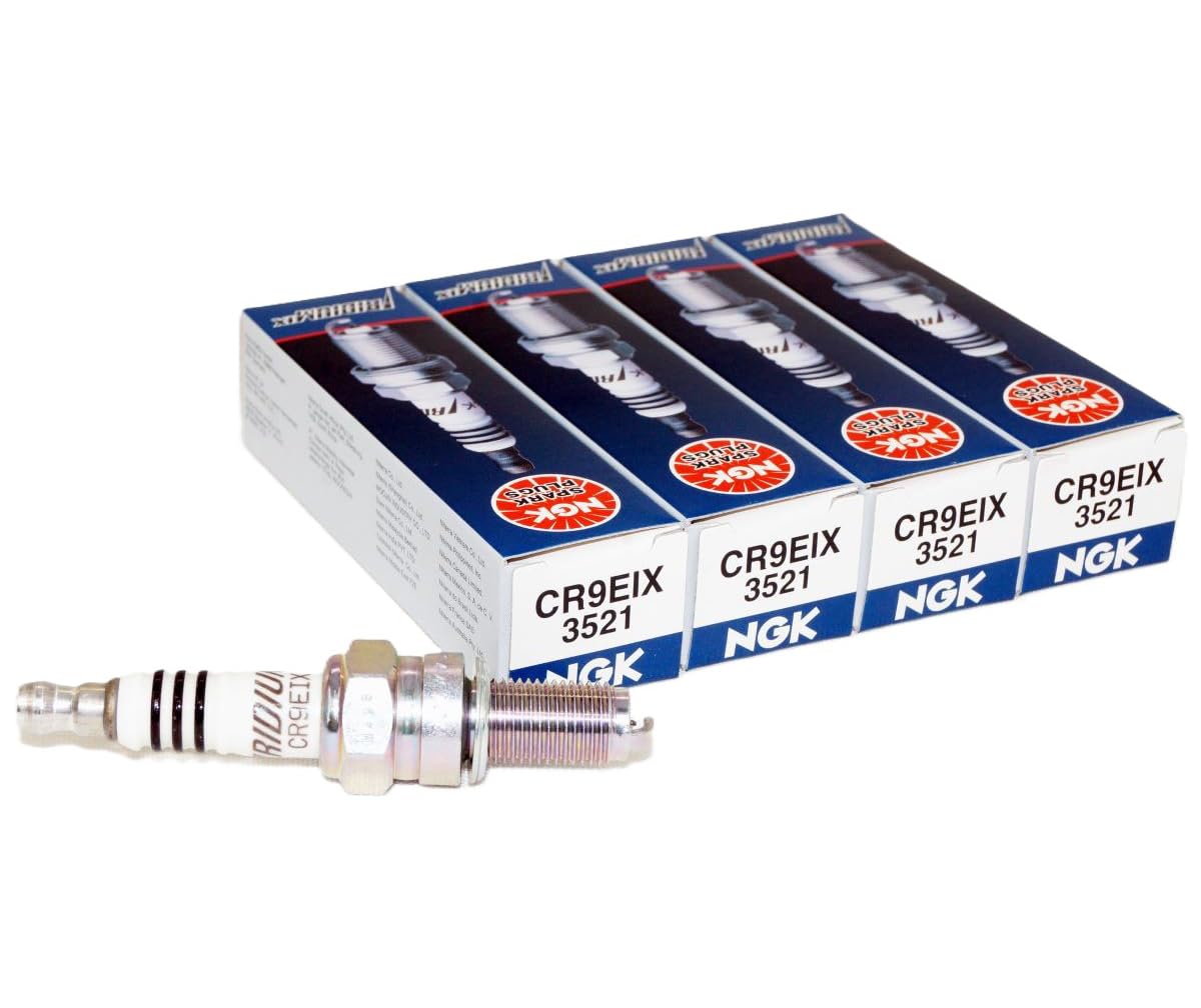 NGK CR9EIX front packaging showing brand and 4-pack benefit