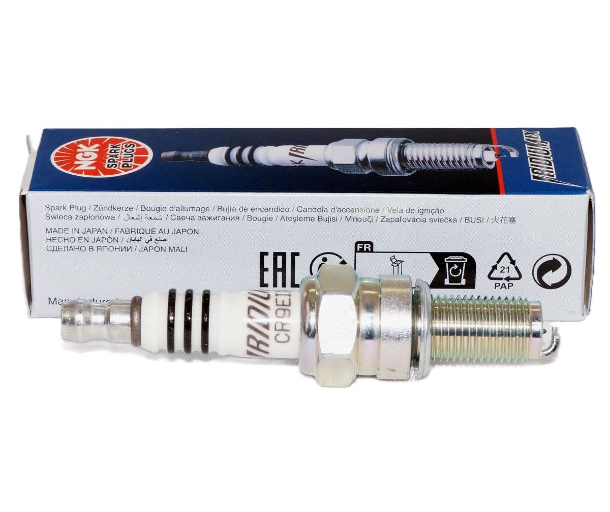 NGK CR9EIX single plug close-up highlighting durable iridium tip