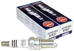 NGK DCPR7EIX front packaging showing brand and two-pack, clear identification benefit