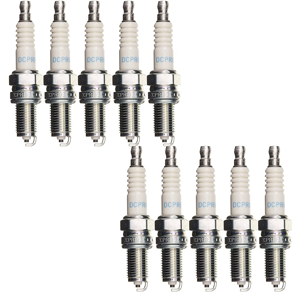 Close-up of NGK DCPR8E electrode and insulator, highlights manufacturing quality and fit