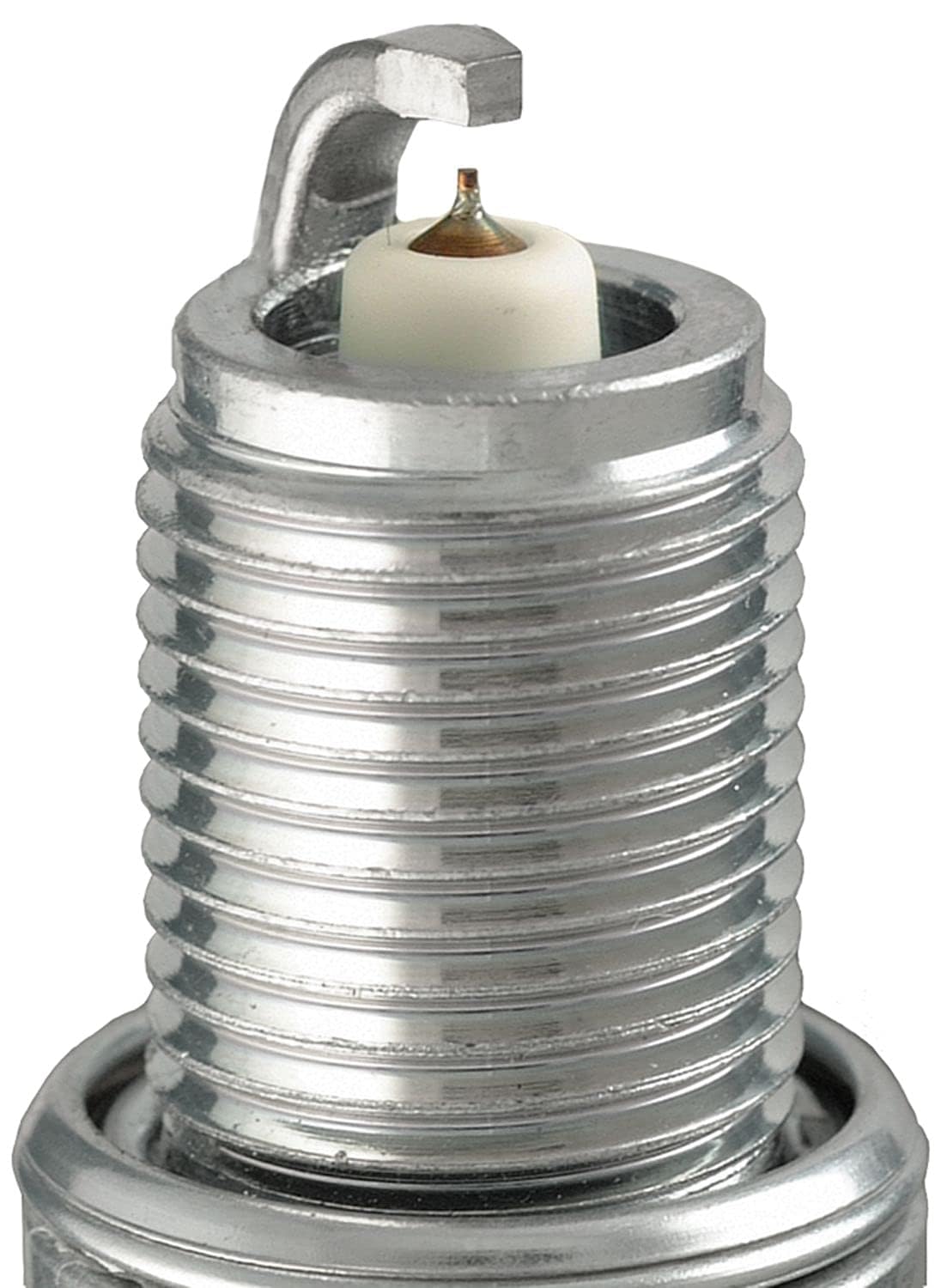 NGK DILKAR7M8 electrode close-up highlighting iridium tip for durable spark