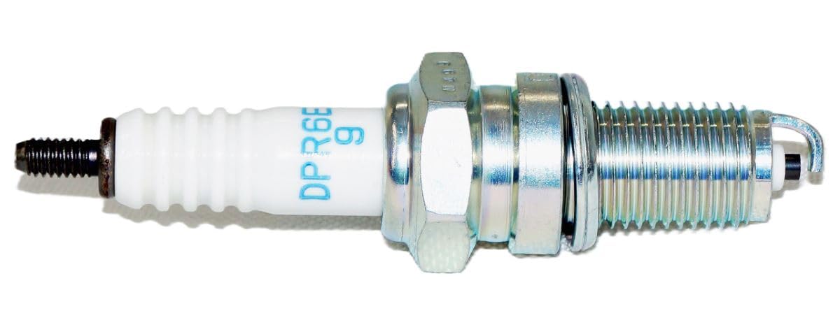 NGK DPR6EA-9 electrode detail emphasizing copper core conductivity