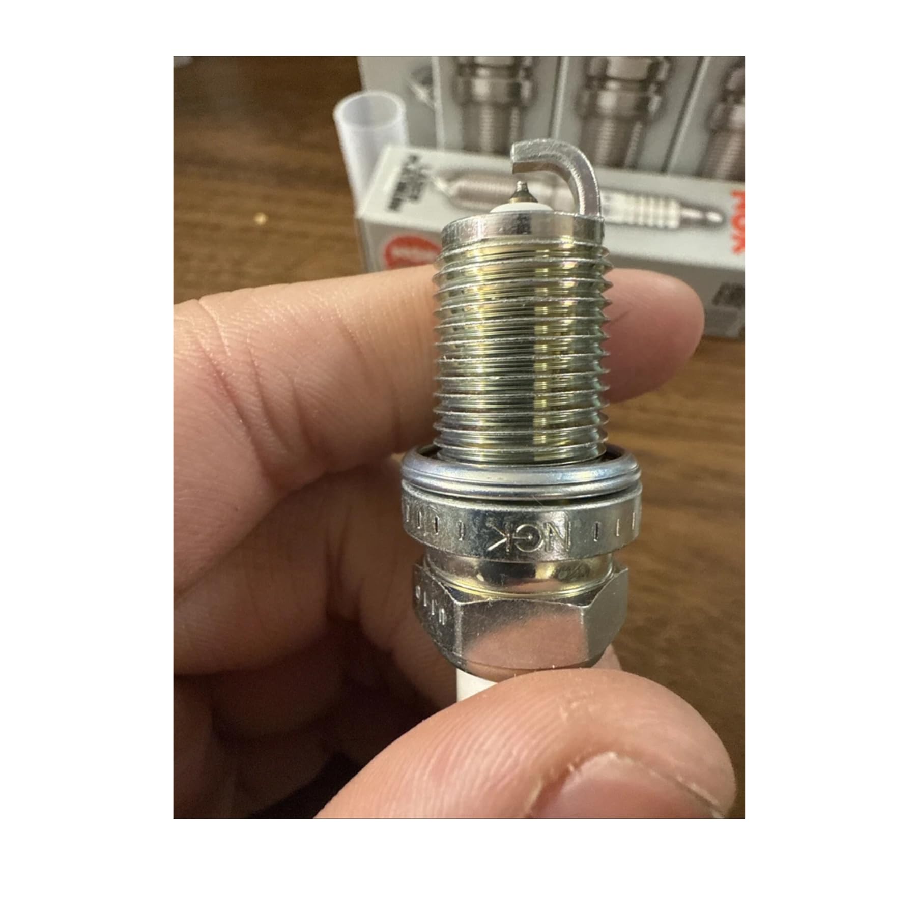 NGK threaded section and gasket seat detail showing correct fit and seal